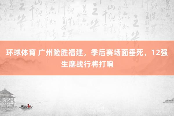 环球体育 广州险胜福建，季后赛场面垂死，12强生鏖战行将打响
